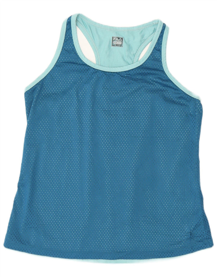 Fila Womens Graphic Vest Top UK 16 Large Blue Colourblock Polyester