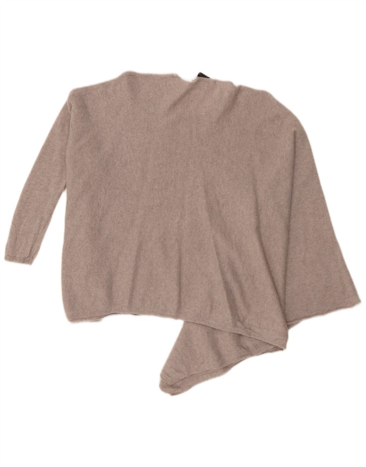 Zara Womens Asymmetric Crew Neck Jumper Sweater UK 14 Medium Grey