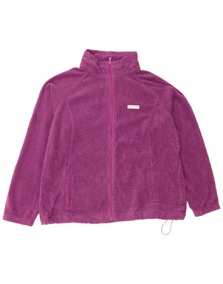 COLUMBIA Womens Fleece Jacket UK 20 2XL Purple Polyester