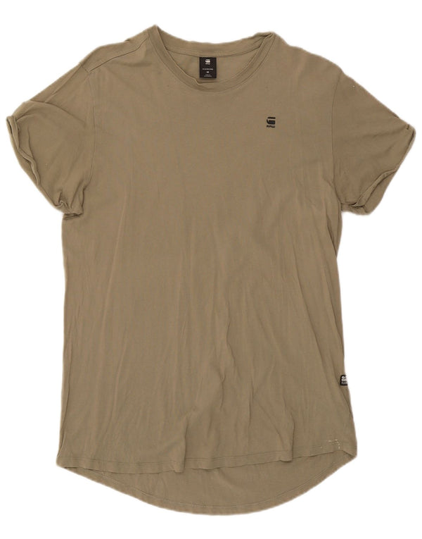 G-Star Mens T-Shirt Top Medium Khaki Cotton
