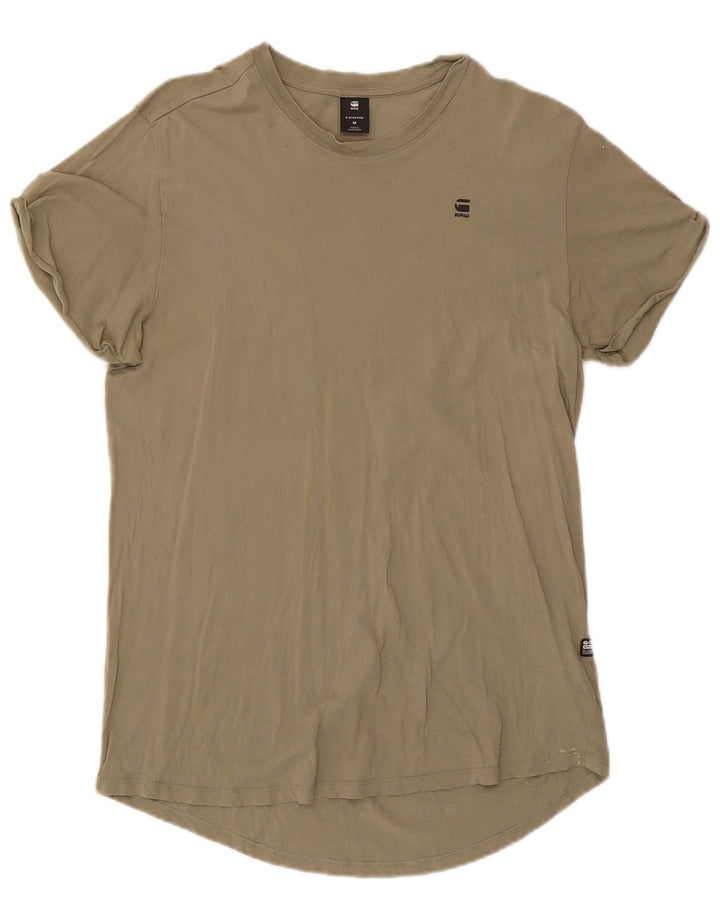 G-Star Mens T-Shirt Top Medium Khaki Cotton