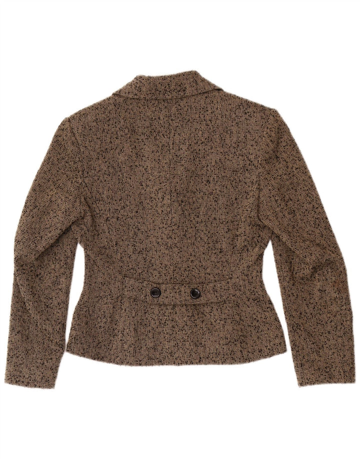 Max Dine Womens 4 Button Blazer Jacket IT 42 Medium Brown Flecked Acrylic
