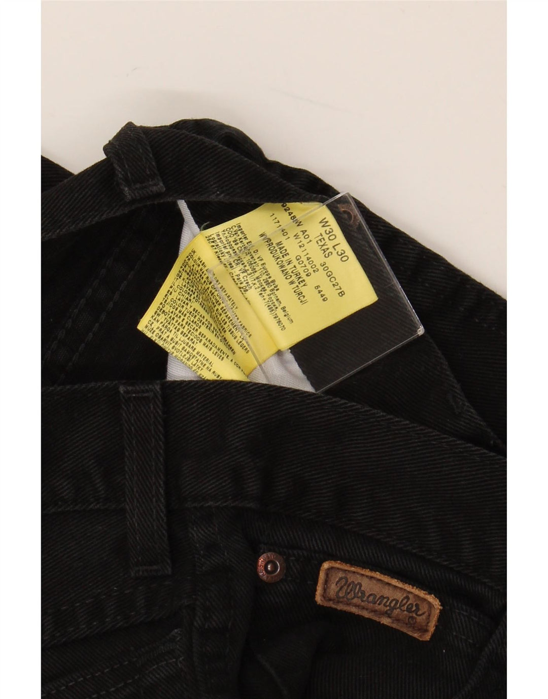 WRANGLER Mens Texas Straight Jeans W30 L26 Black Cotton