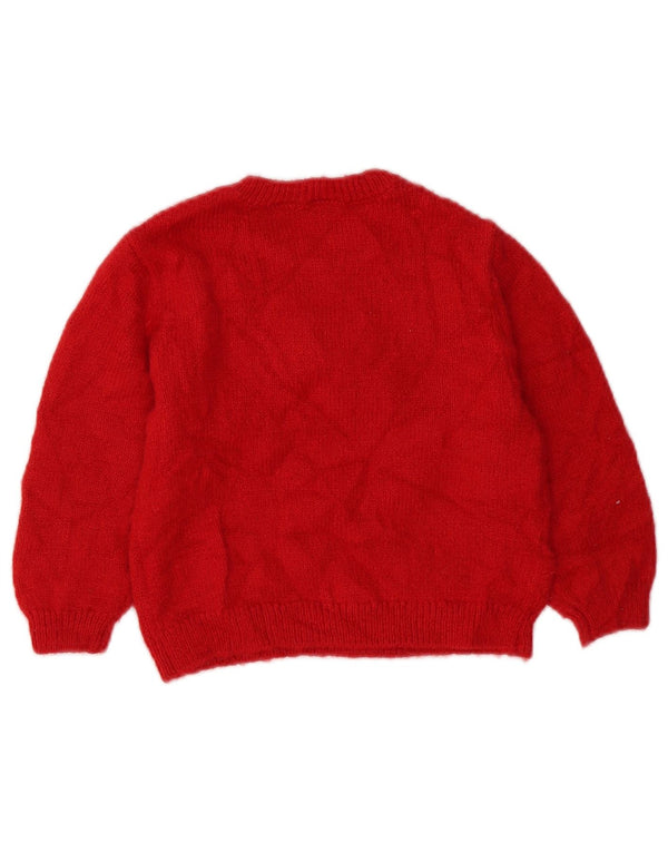 ZARA Girls Boat Neck Jumper Sweater 3-4 Years Red Polyamide
