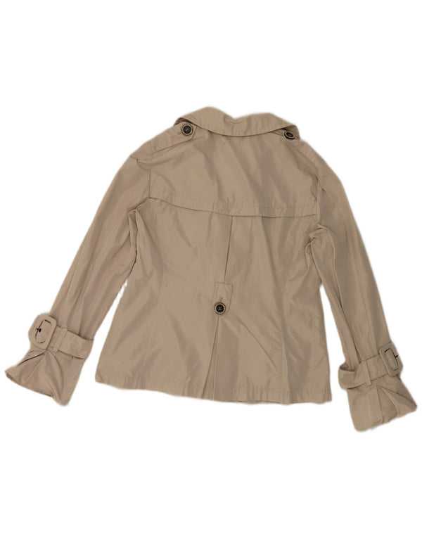 Marella Womens Short Trench Coat UK 14 Large Beige Polyester