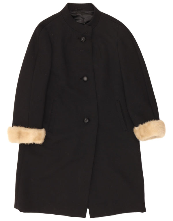 Louisoder Womens Overcoat UK 12 Medium Black New Wool