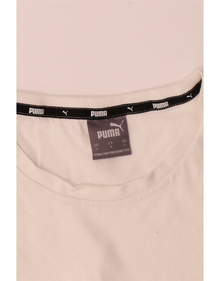 Puma Mens T-Shirt Top Large White Cotton