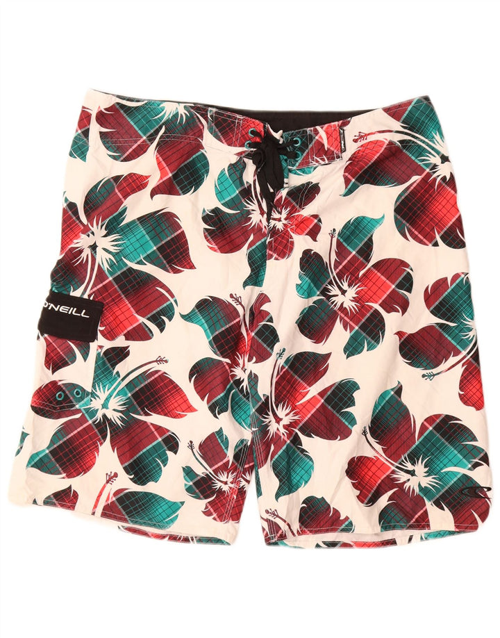 O'Neill Mens Swimming Shorts Large White Floral