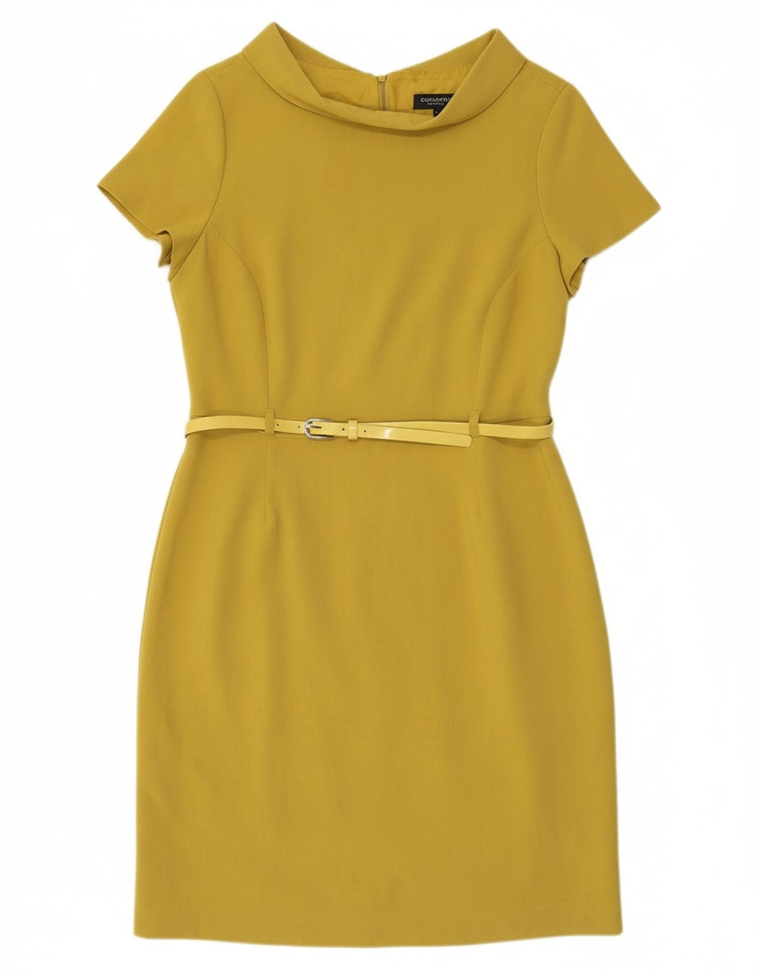 DEBENHAMS Womens Sheath Dress UK 16 Large  Yellow Polyester