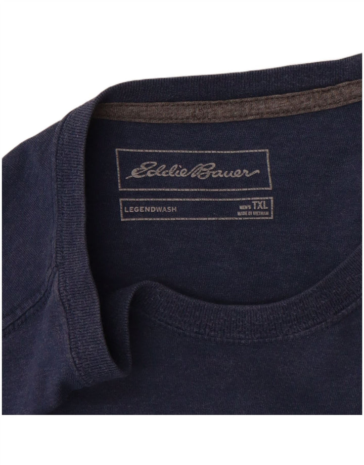 Eddie Bauer Mens Tall T-Shirt Top XL Navy Blue Cotton