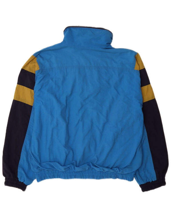 Vintage Mens Loose Fit Tracksuit Top Jacket Medium Blue Colourblock
