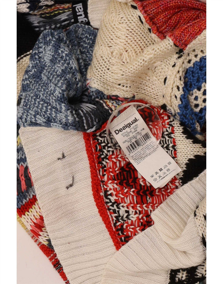 Desigual Womens Cardigan Sweater EU 38 Medium Multicoloured Patchwork