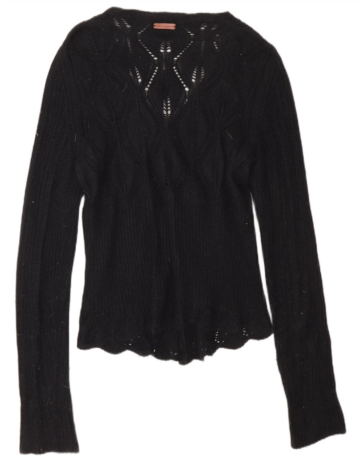 DOLCE & GABBANA Womens Cardigan Sweater UK 8 Small Black Polyamide