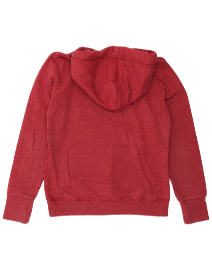 SUPERDRY Womens Graphic Hoodie Jumper UK 16 Large Red Cotton