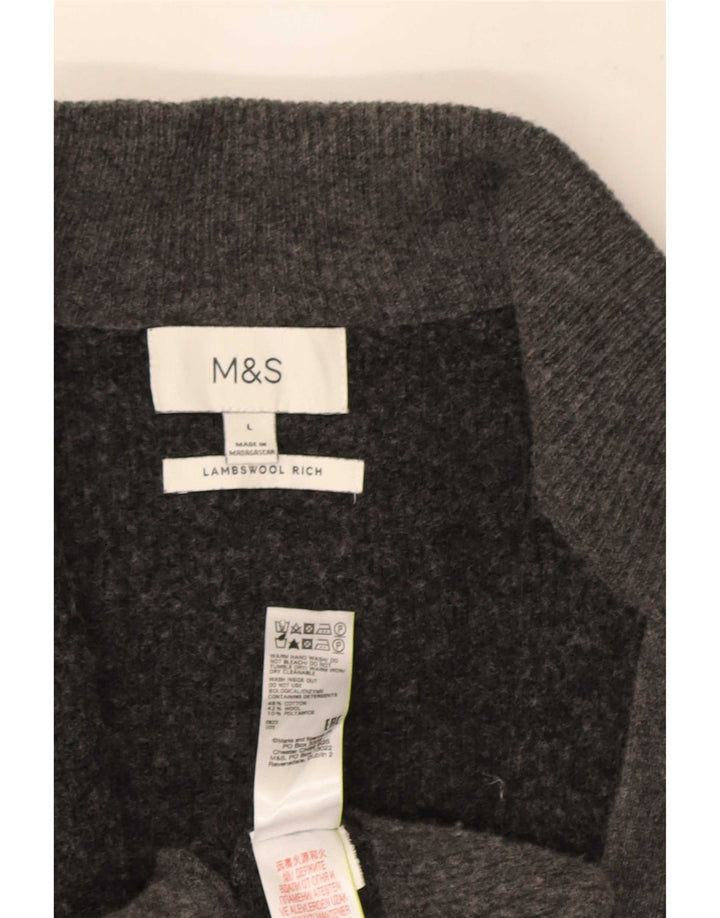 Marks & Spencer Mens Cardigan Sweater Large Grey Cotton