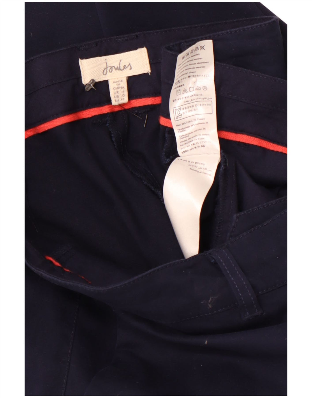 JOULES Womens High Waist Capri Trousers UK 14 Large W32 L21  Navy Blue