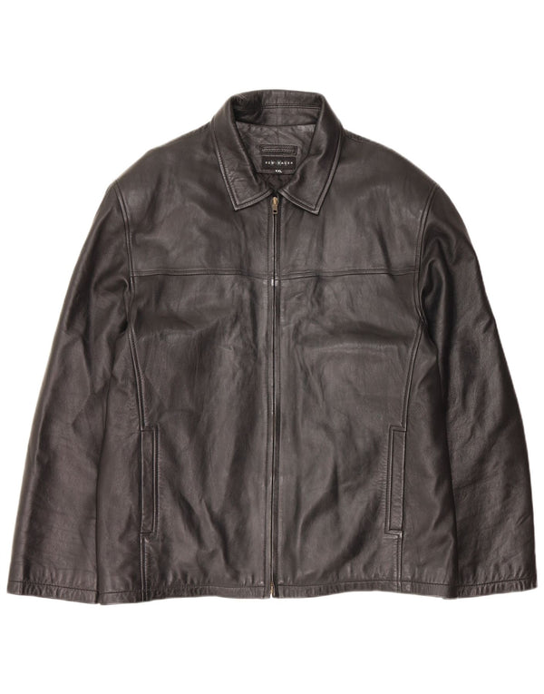 Vintage Mens Leather Jacket UK 44 2XL Black Leather