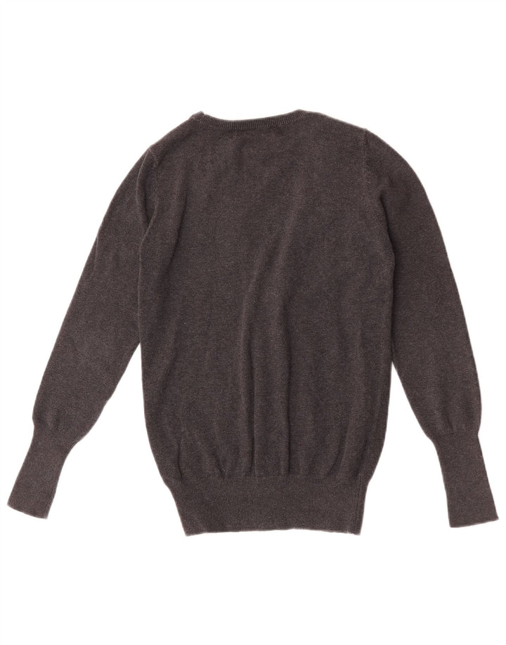 Zara Womens Cardigan Sweater UK 12 Medium Grey Cotton