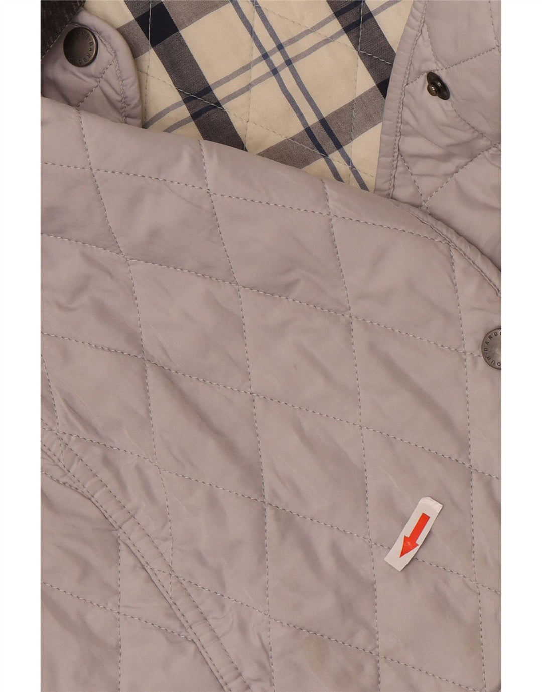 Barbour Womens Quilted Jacket UK 8 Small Grey Colourblock Polyester