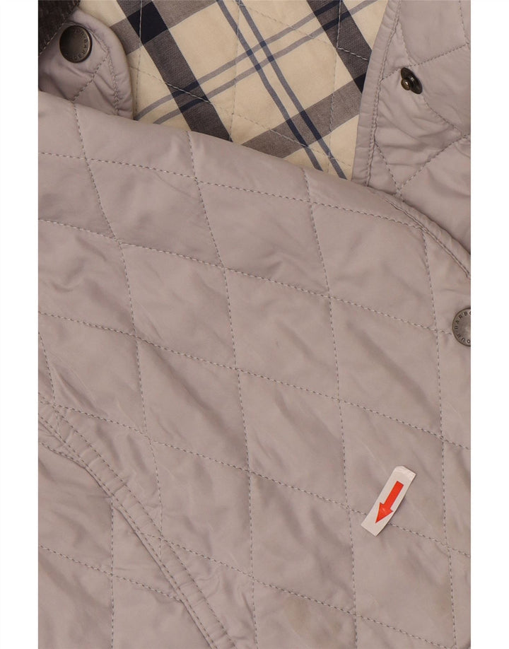 Barbour Womens Quilted Jacket UK 8 Small Grey Colourblock Polyester