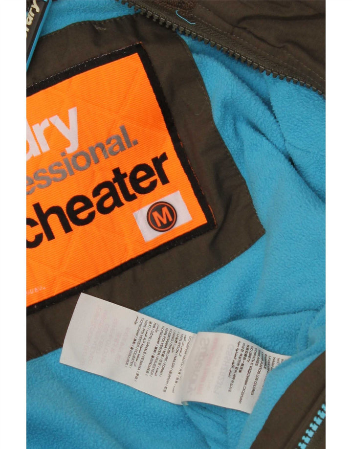 Superdry Womens Graphic Windbreaker Jacket UK 14 Medium Khaki