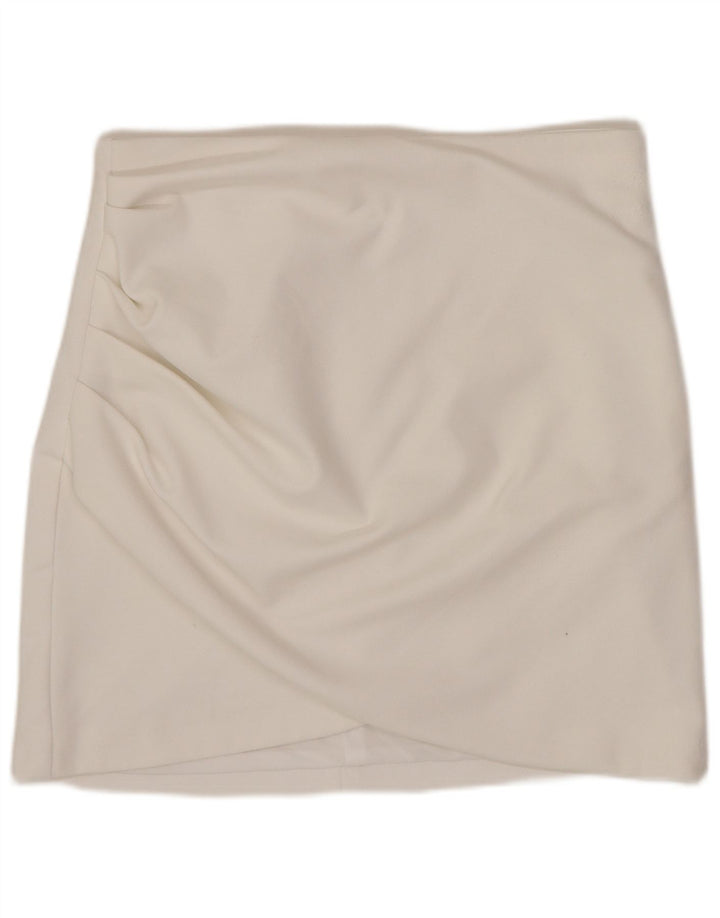 Zara Womens Mini Skirt Large W30 White Polyester