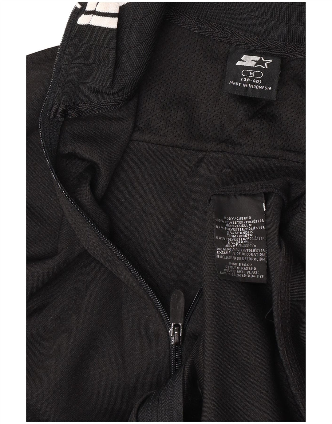 Starter Mens Tracksuit Top Jacket UK 38/40 Medium Black Colourblock