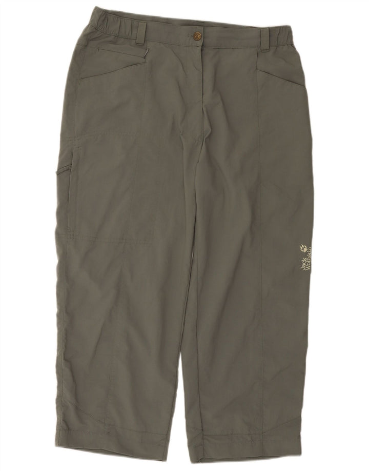 Jack Wolfskin Womens Cargo Cropped Trousers W32 L23 Khaki Polyamide