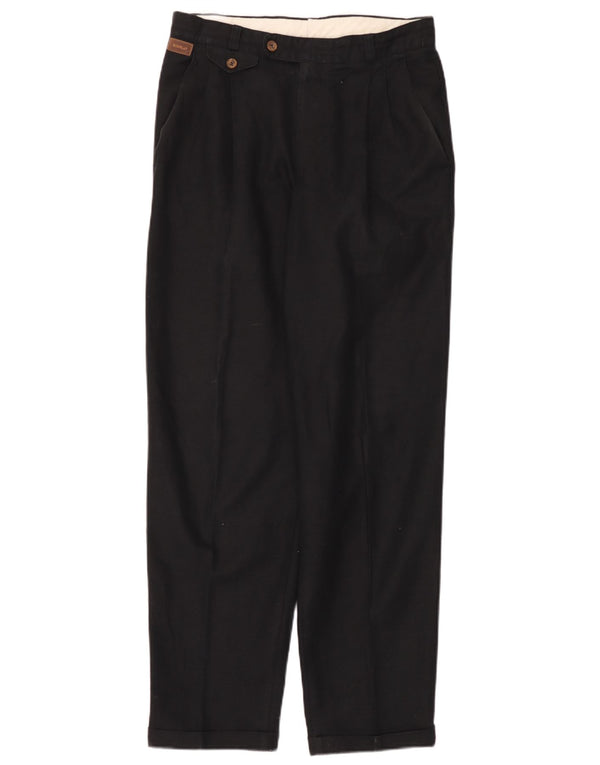 Vintage Mens Pegged Chino Trousers IT 50 Large W32 L32 Black Linen