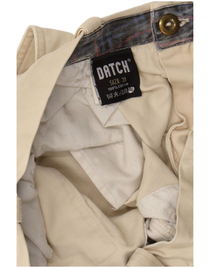 DATCH Mens Straight Chino Trousers W31 L33  Beige Cotton