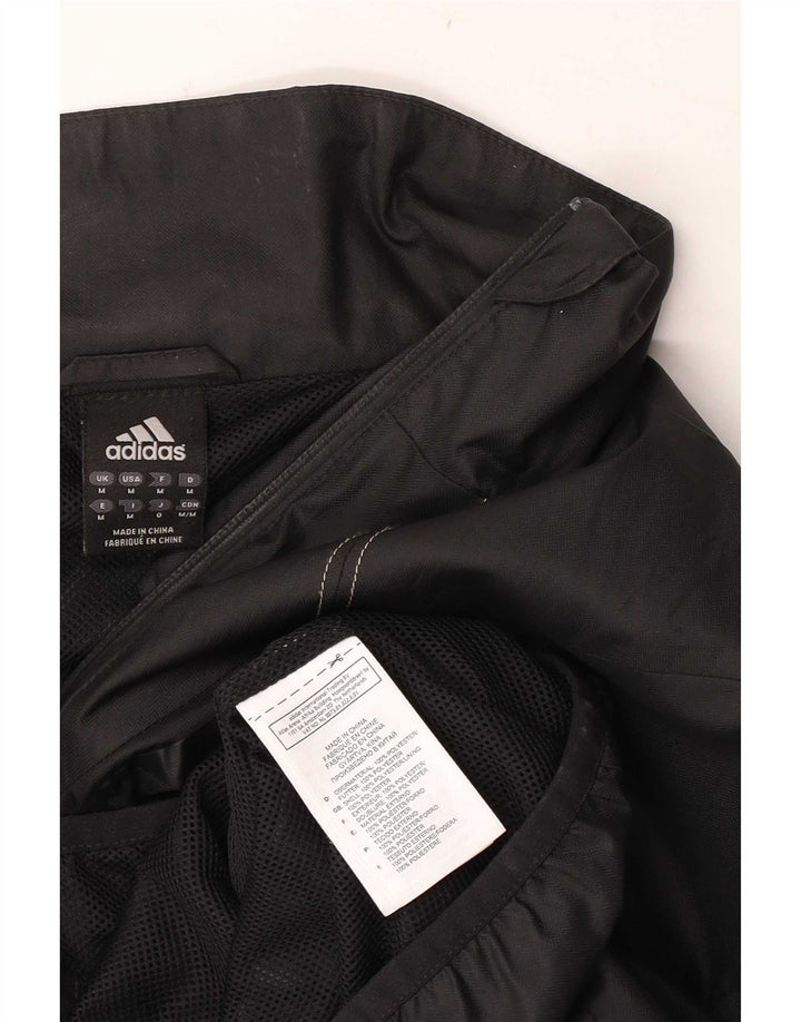 Adidas Mens Rain Jacket UK 38 Medium Black Polyester
