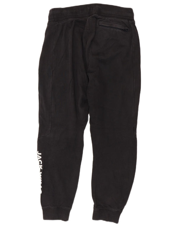 Jack Wills Mens Graphic Tracksuit Trousers Joggers Medium Black Cotton