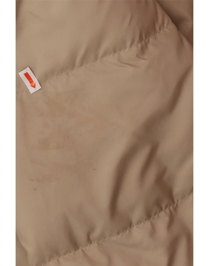 FILA Mens Hooded Padded Jacket UK 38 Medium Beige Polyester