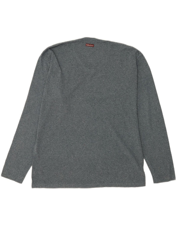 Marlboro Classics Mens V-Neck Jumper Sweater Large Grey Flecked Acrylic