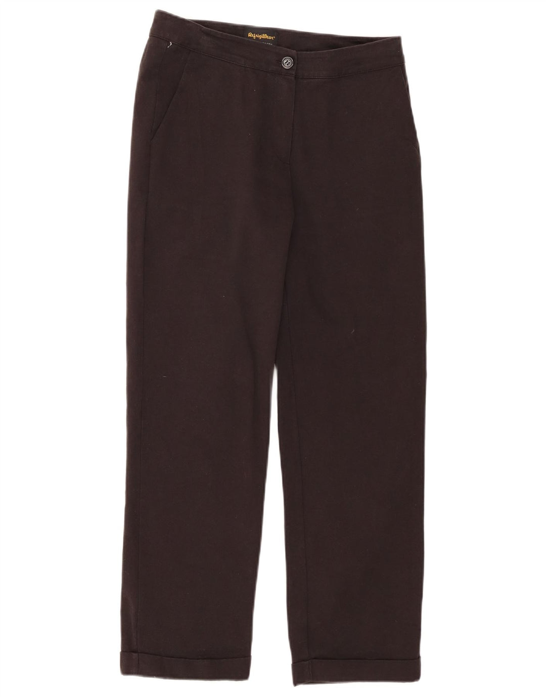 REFRIGIWEAR Womens Straight Cropped Trousers Small W28 L25 Black Cotton