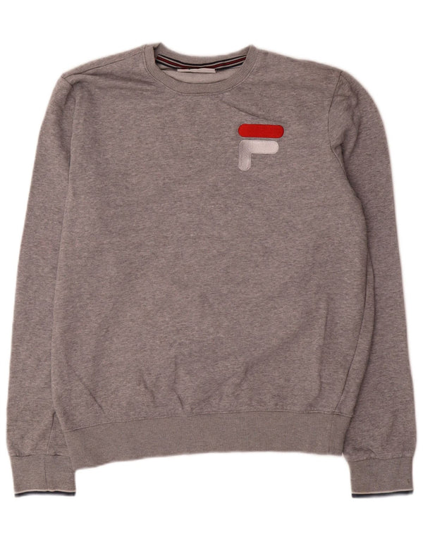 Fila Mens Graphic Sweatshirt Jumper Medium Grey Cotton
