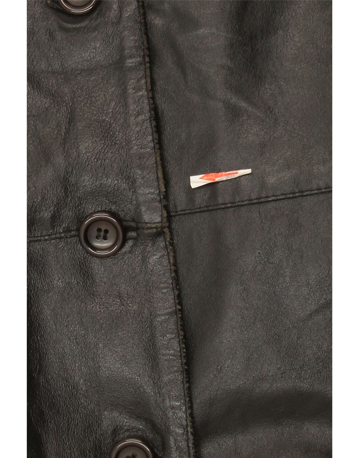 Vintage Womens Leather Jacket IT 42 Medium Black Leather