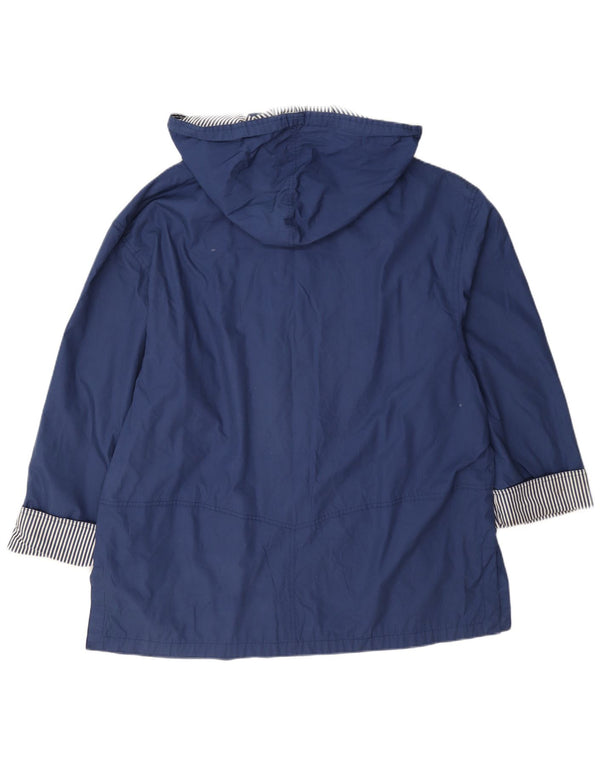 Marks & Spencer Womens St. Michael Hooded Rain Jacket UK 14 Large Blue