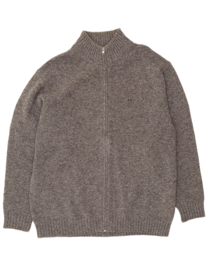 Kappa Mens Cardigan Sweater XL Grey Wool