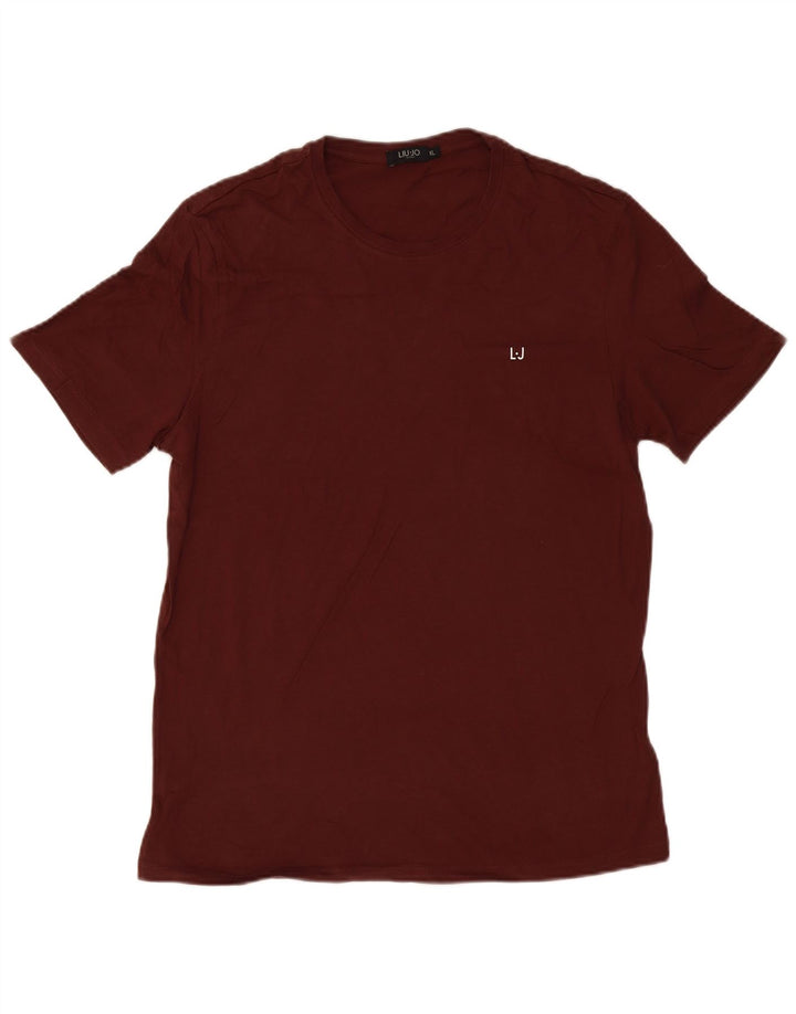 LIU JO Mens T-Shirt Top XL Maroon Cotton