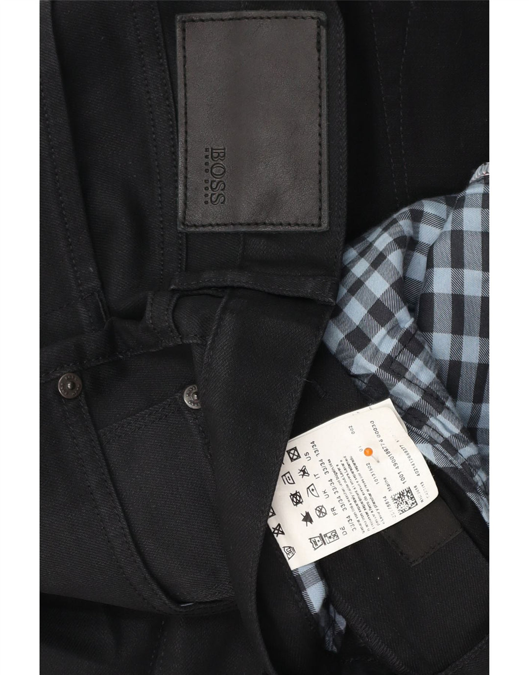 HUGO BOSS Mens Straight Jeans W33 L29 Black Cotton