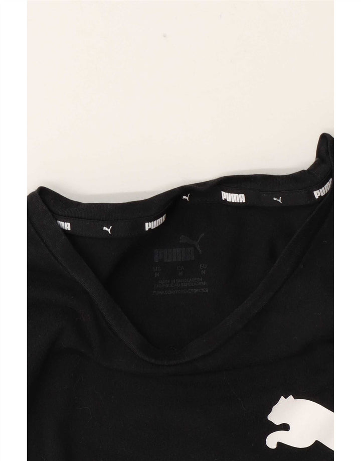 Puma Womens Graphic T-Shirt Top UK 14 Medium Black