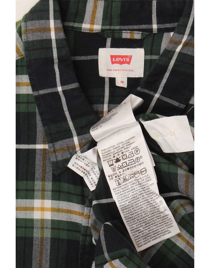 Levi's Mens Flannel Shirt Medium Green Check Cotton