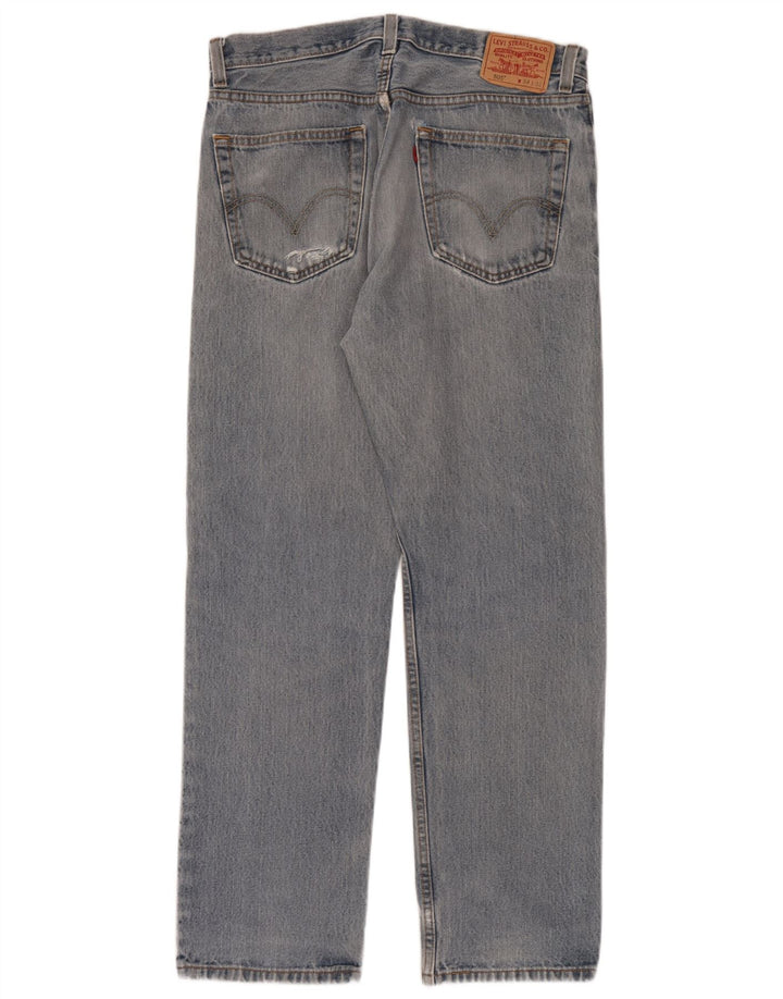 Levi's Mens 505 Distressed Straight Jeans W34 L32 Blue Cotton