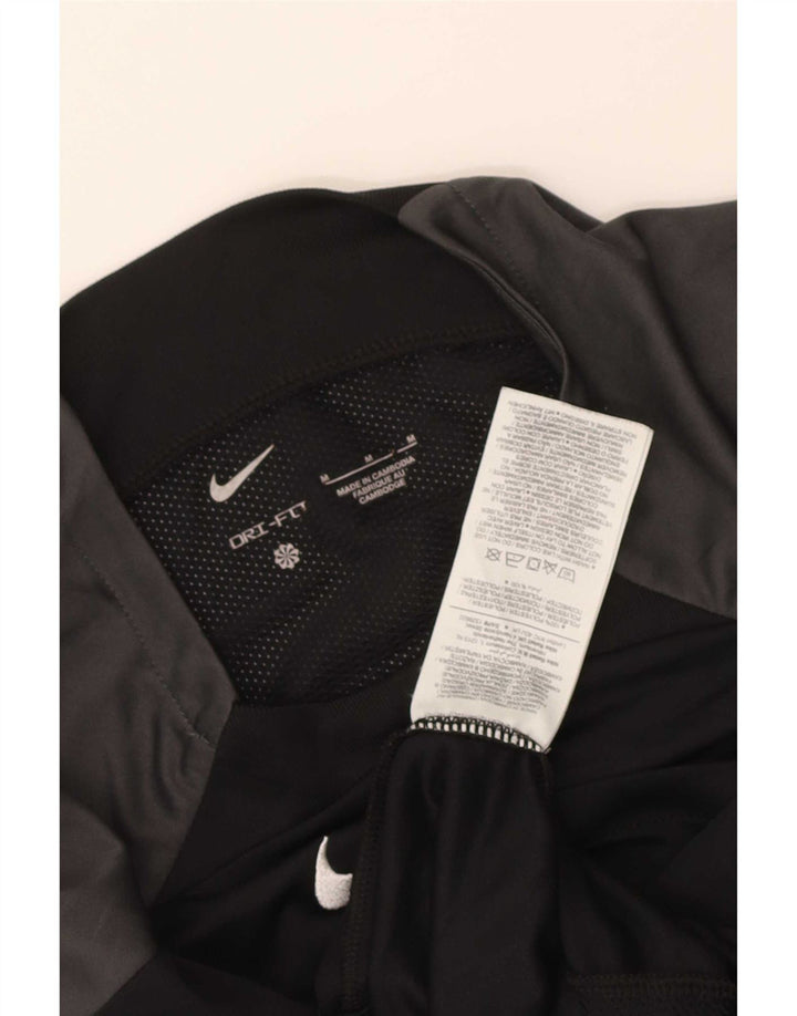 Nike Mens Dri Fit T-Shirt Top Medium Black Colourblock Polyester