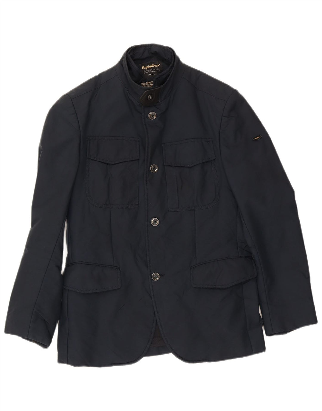 Refrigiwear Mens Blazer Windbreaker Jacket IT 48 Medium Navy Blue Nylon