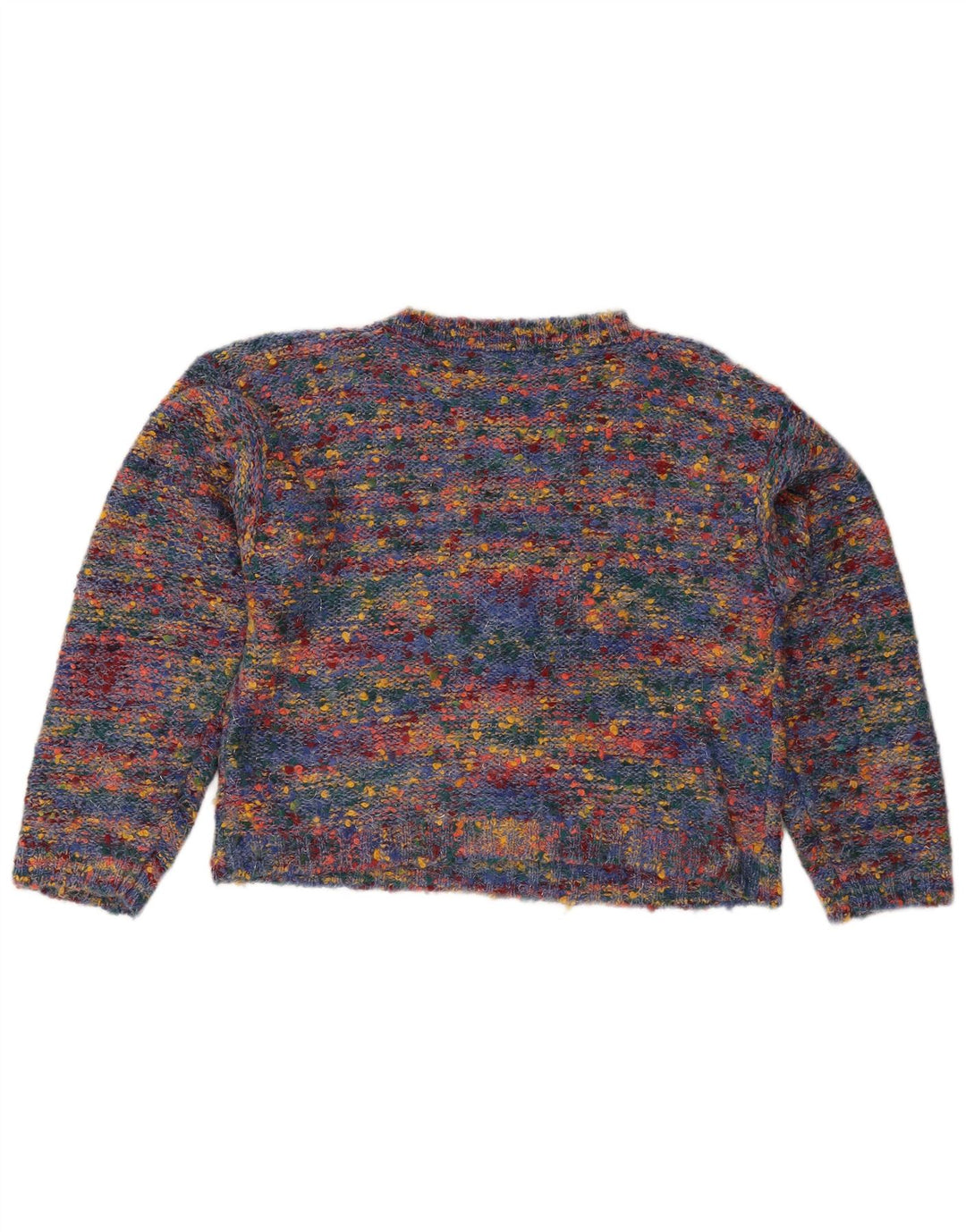 TREND Womens Crop Crew Neck Jumper Sweater UK 18 XL Multicoloured Flecked