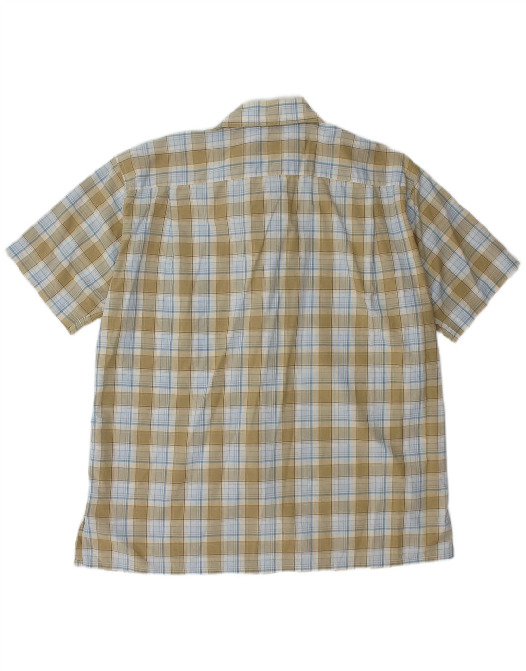 LACOSTE Mens Short Sleeve Shirt Size 46 2XL Khaki Check