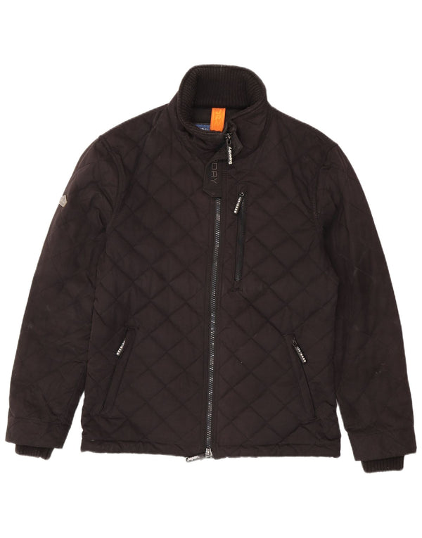 Superdry Mens The Windhiker Quilted Jacket UK 42 XL Black Polyester