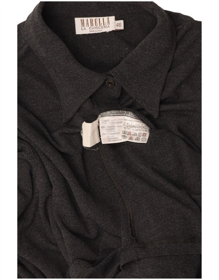 MARELLA Womens Shirt Blouse UK 14 Large Grey Viscose